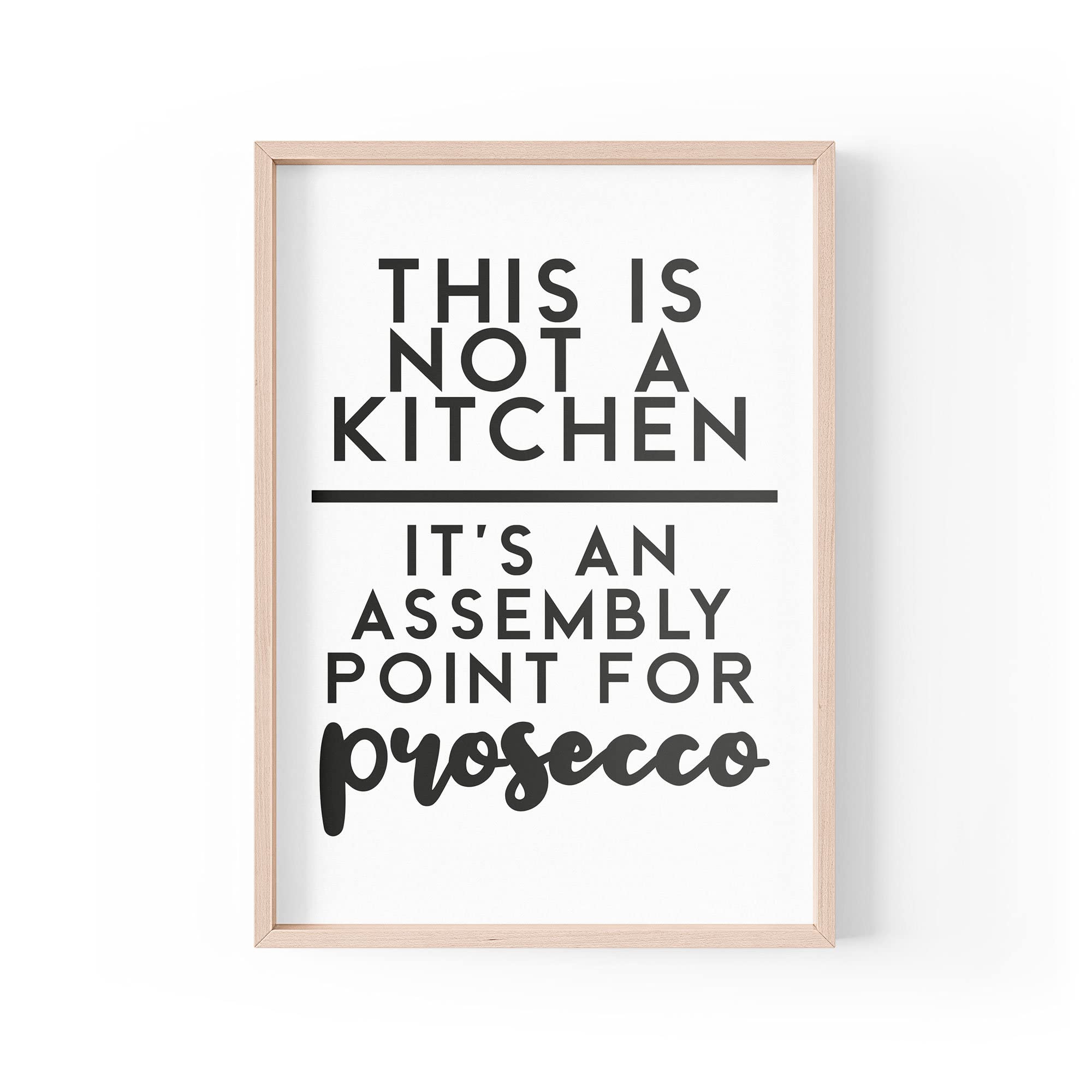 Tongue in Peach Funny Quote Print | Home Prints | This Is Not A Kitchen Assembly Point Prosecco | Wall Art Aesthetic | A4 A3 A5 *FRAME NOT INCLUDED* - PBH71