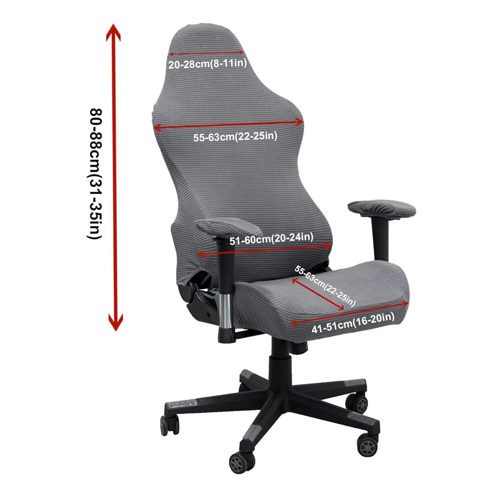 Houssesdechaise De Gaming Housses épaisses for Chaise de Jeu d'ordinateur de Bureau, Extensible, inclinable, Protection for Chaise de Jeu de Course, avec Housse d'accoudoir(Dark Cyan)