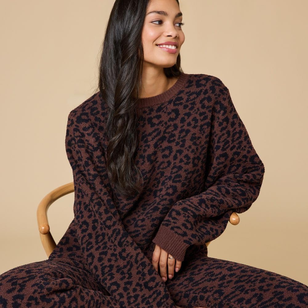Softies Women's Marshmallow Leopard Print Crew Neck Lounge Set - Image 4