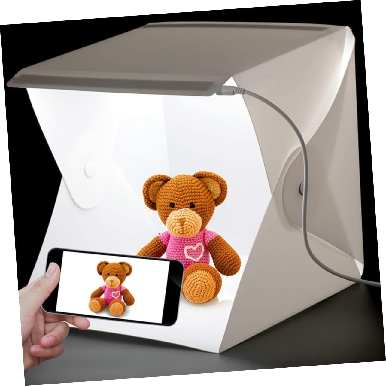 1set Box Kit Portable with Led Beads Color Backgrounds for Photography Easy Setup for Beginners
