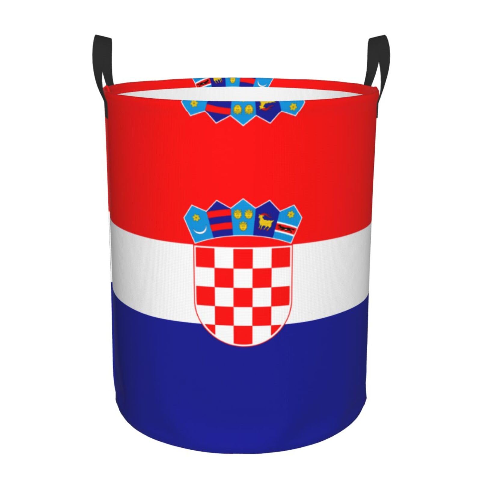 M Circular Hamper Republic of Croatia flag Print for Dirty Clothes