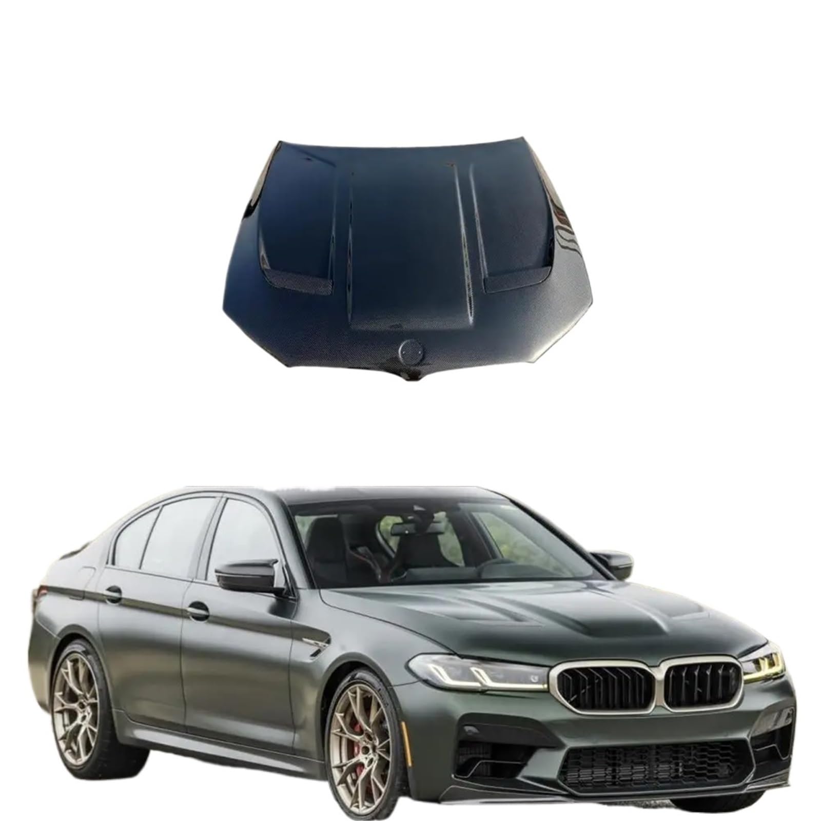 Carbon Fiber Hood Covers Compatible With BMW F90 M5 Sedan 4-Door 2018-2022