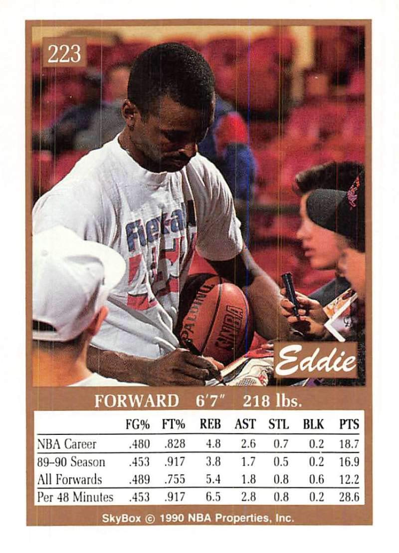Amazon.com: 1990-91 SkyBox Basketball #223 Eddie Johnson Phoenix