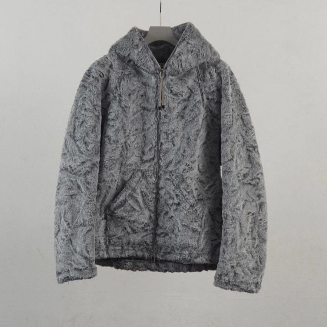 Amazon.co.jp: NVRFRGT FAUX SHEARLING FULL ZIPUP HOODIE : ファッション