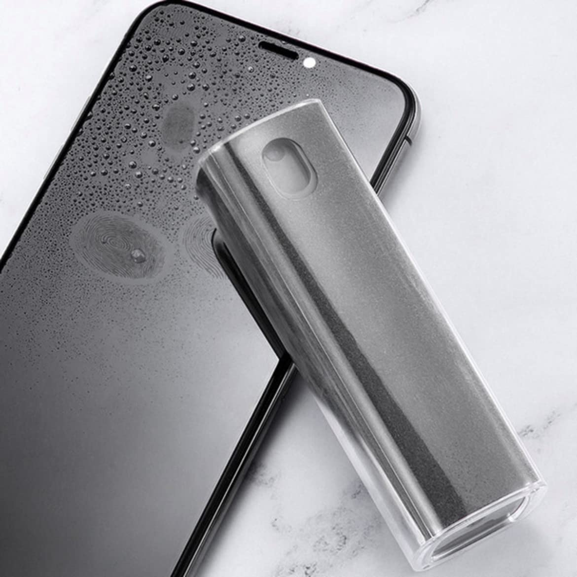 Gray 2 in 1 Phone Screen Cleaner Liquid Microfiber Cloth for Pad Laptop Desktop PC Keyboard LCD Camera Lens Cleaning