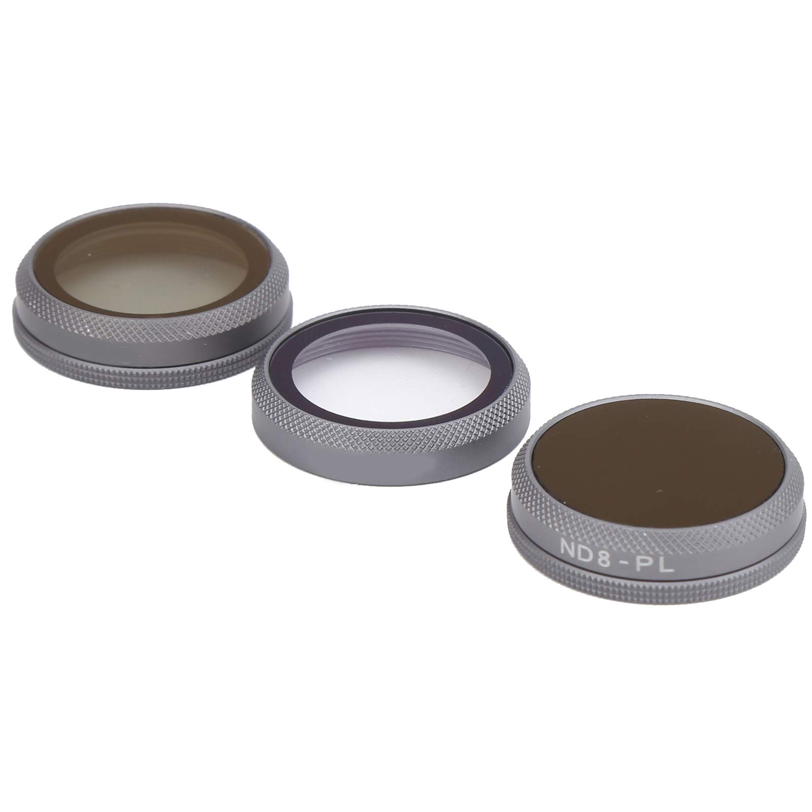 Set di filtri per obiettivo fotocamera da 3 pezzi per 2 droni, accessorio per fotocamera professionale per droni, filtri CPL ND8 - PL regolabili UV con vetro ottico, installazione