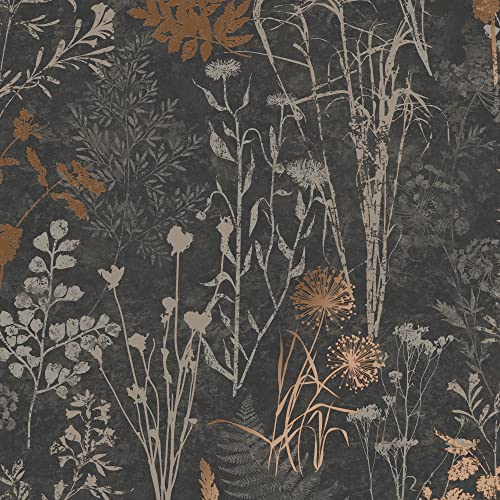 Superfresco Easy Organics Black and Copper Wallpaper