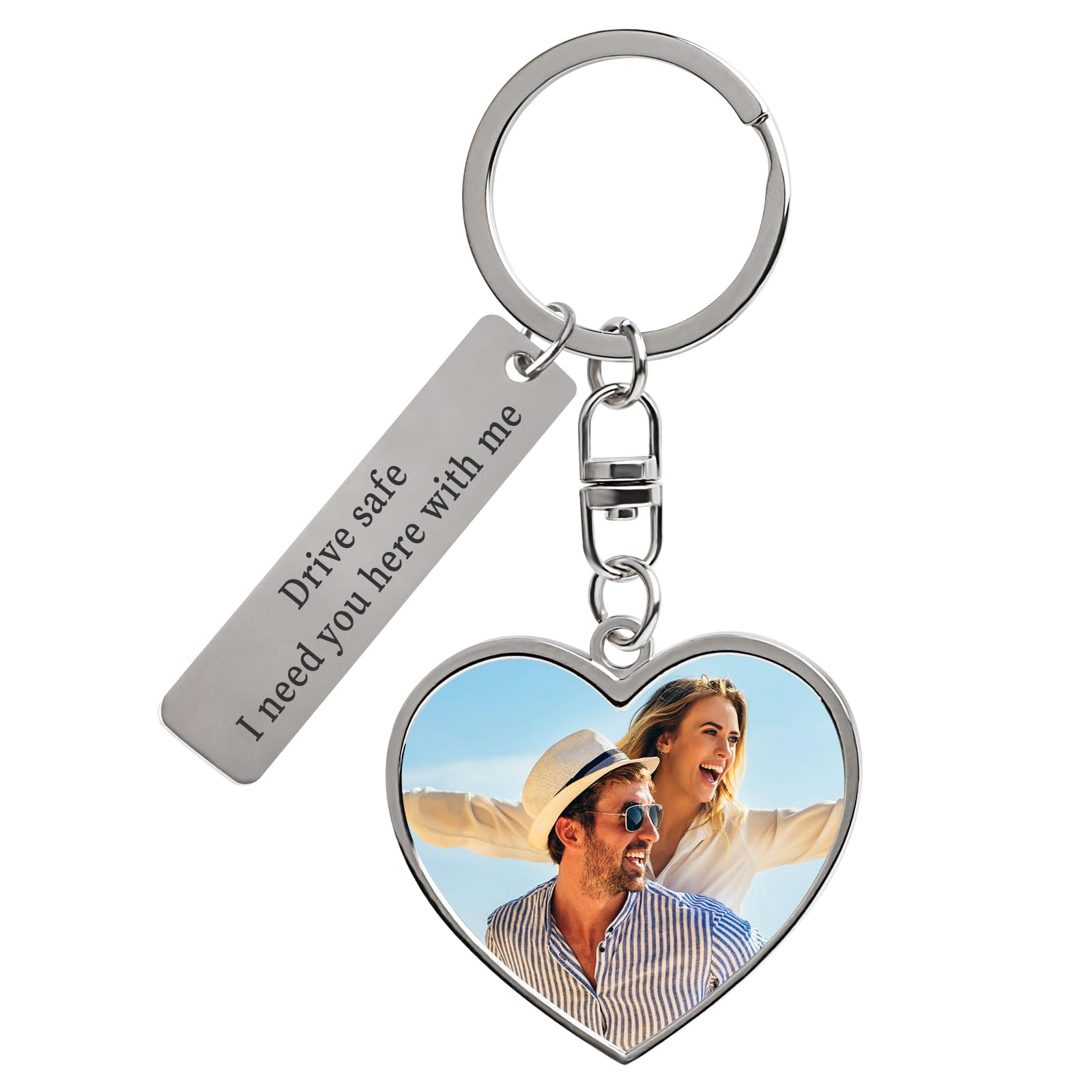 HYPERFOLD Custom Keychain with Picture Text Customized Photo Gifts for Men Women