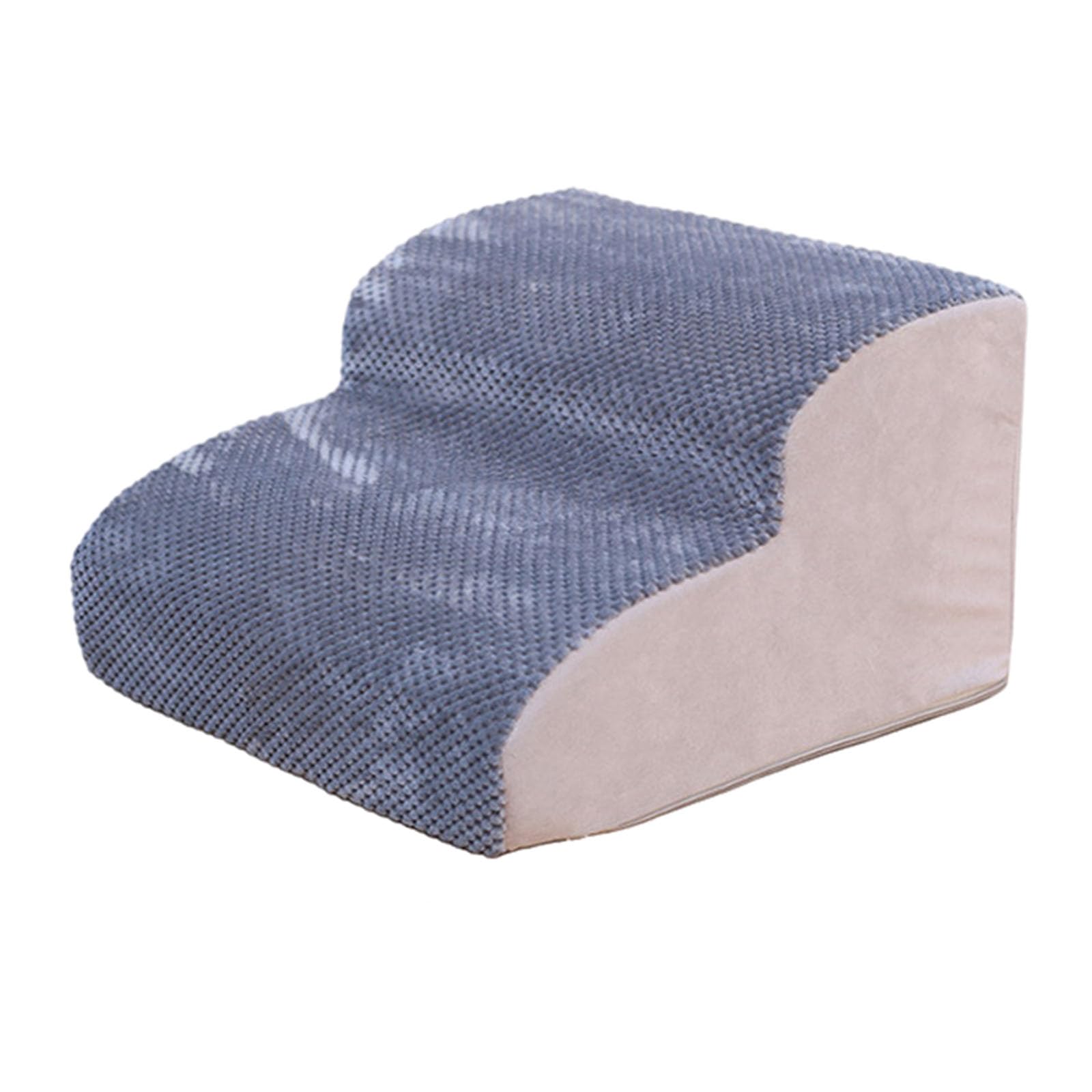 Escalier pour Chien à 2 Marches, Rampe Respirant et Lavable pour Animaux,25 x 29 x 37 cm, Veste Amovible et Lavable, Marche Pied en Éponge à Haute Densité pour Chien Chat, Gris