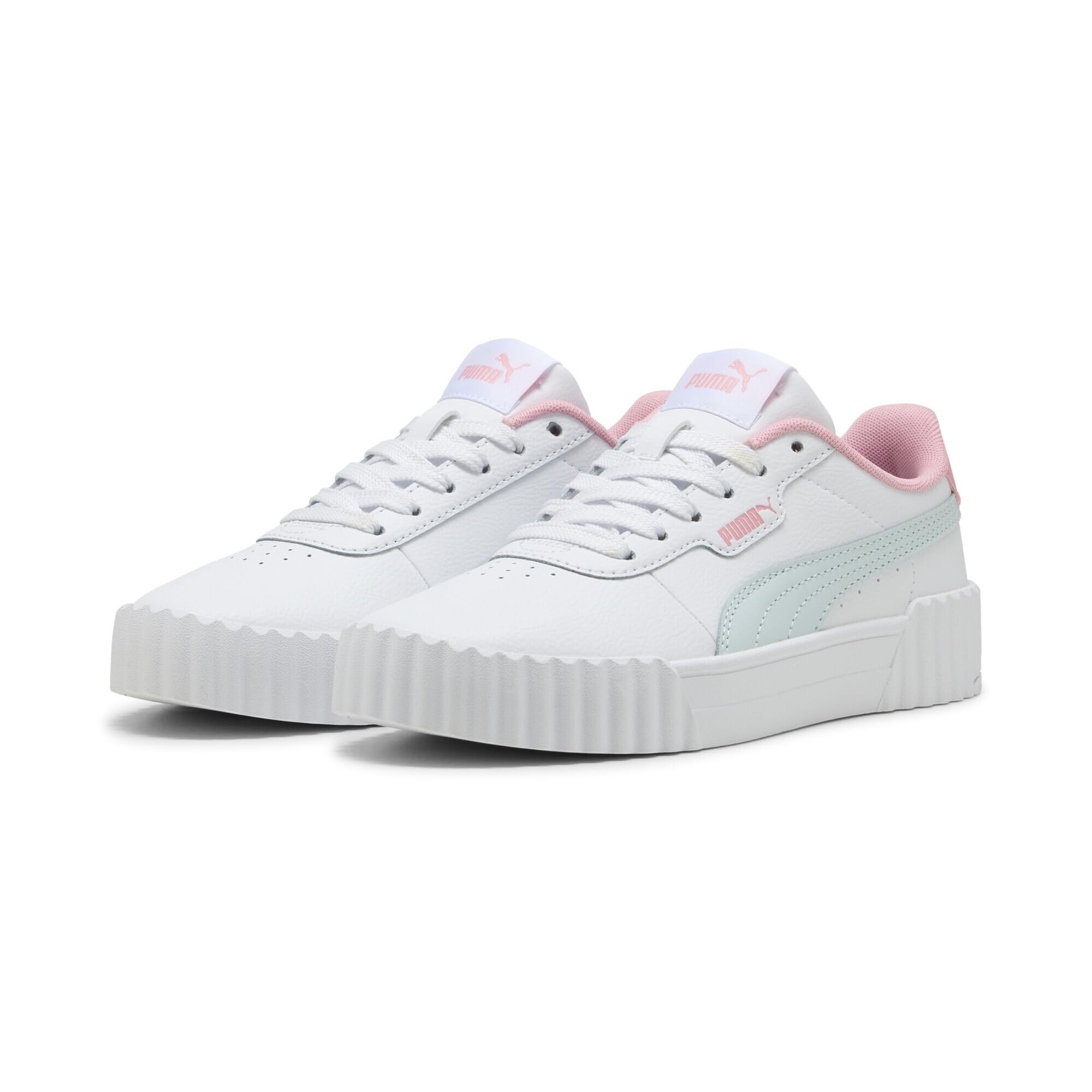 PUMA Carina 3.0 JR Sneaker, White-SEA Glass, 5 UK