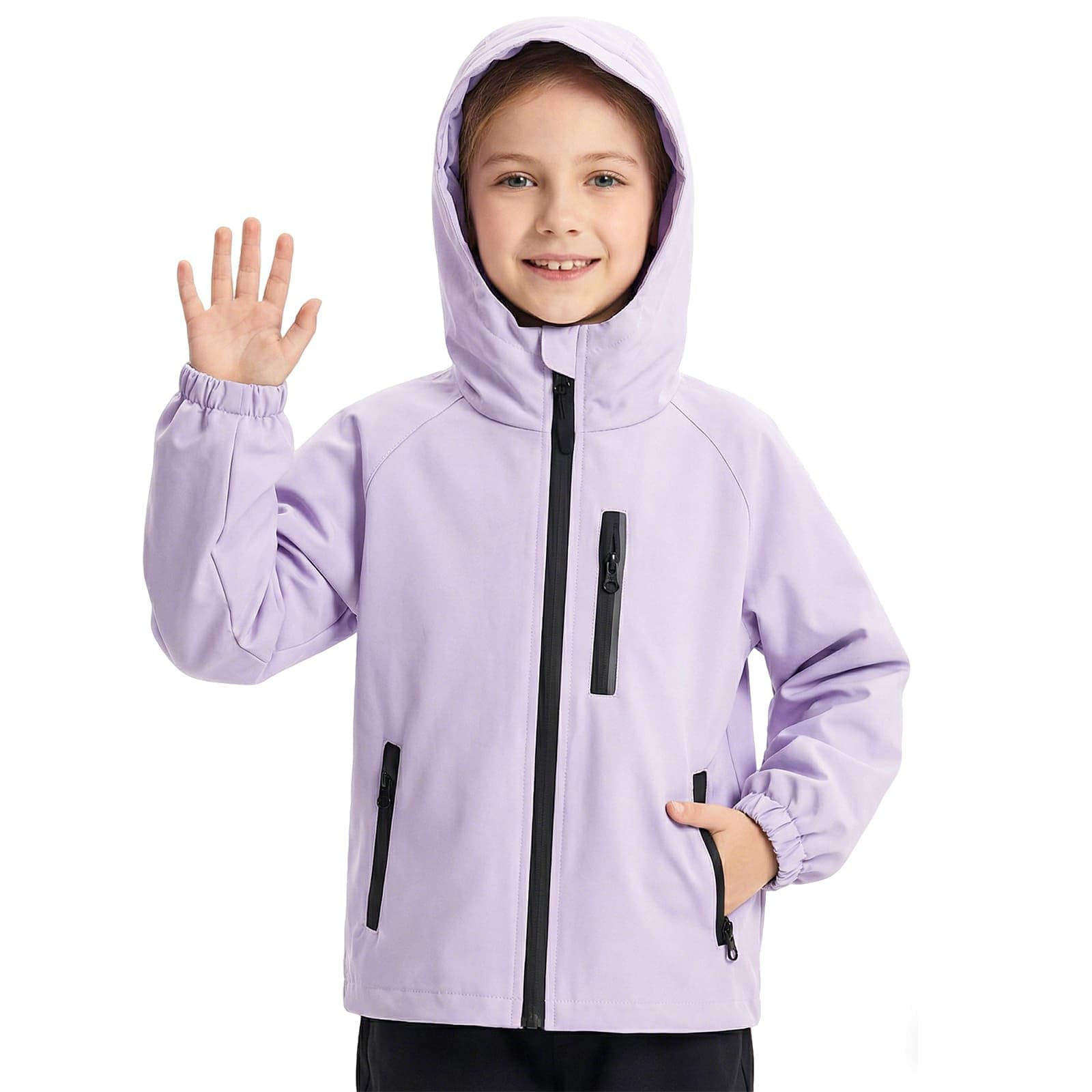 Chaqueta Impermeable para Niños, Cremallera Abrigos con Capucha Nino Nina Chaquetas de Lluvia Primavera Otoño Cortavientos Chubasquero Exterior Deportivos Ropa para niños 5-13 Años