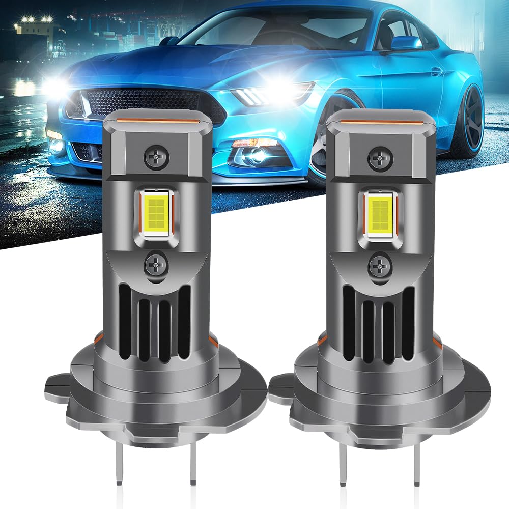 2Pcs Lampadina LED per fari H7, 80W 16000LM 12V Bianco freddo 1:1 Mini dimensione H7 lampadina faro Canbus senza errori Kit di restauro fari super luminoso IP68 impermeabile Plug and Play