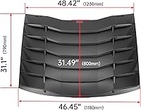 Vista 2 de ECOTRIC Cubierta de rejilla de ventana trasera compatible con Dodge Charger Vent ABS GT Lambo 2011-2023 pintado negro mate