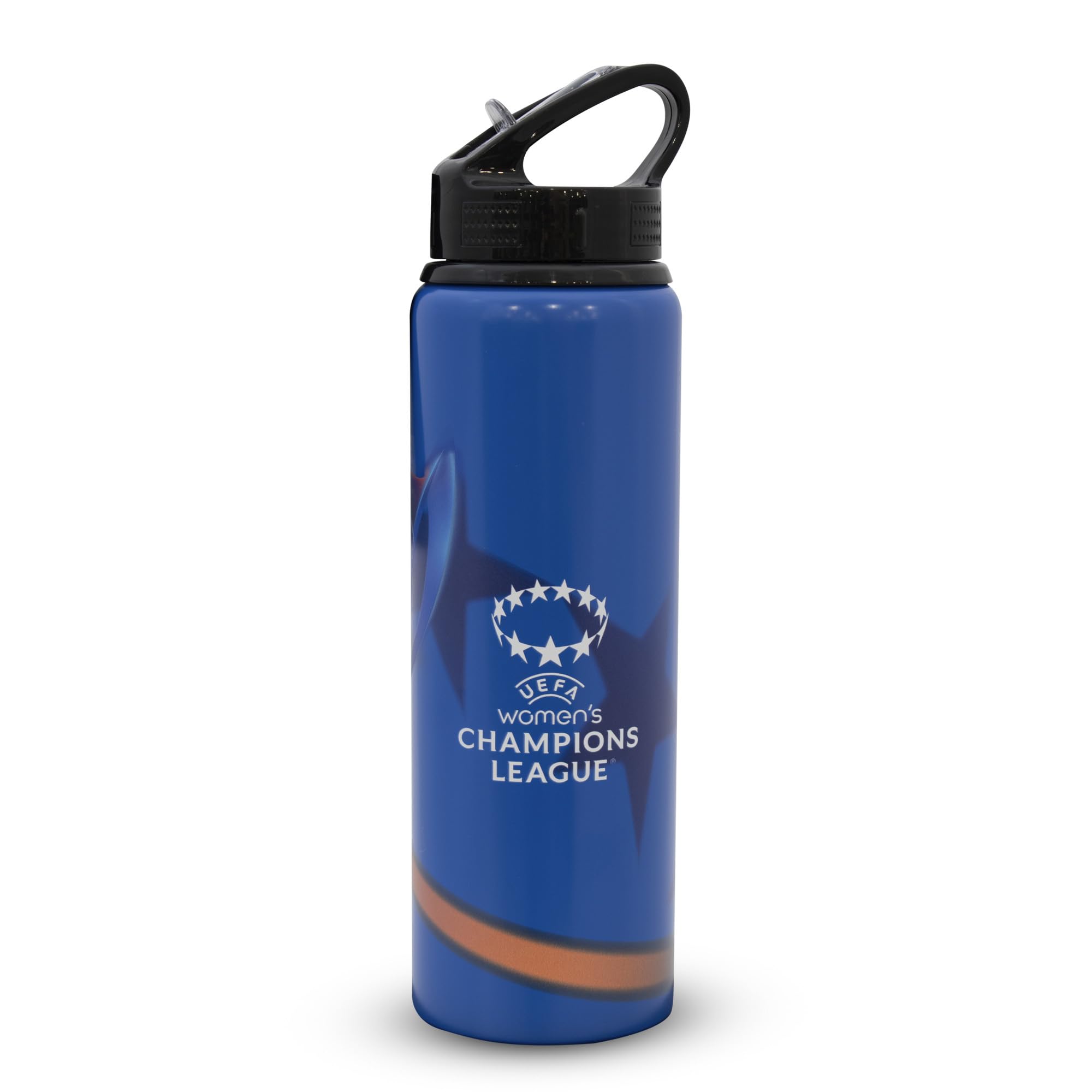 UEFA Borraccia sportiva da donna Champions League con cannuccia, 750 ml, prodotto con licenza ufficiale UWCL, in alluminio, design stagna, senza BPA