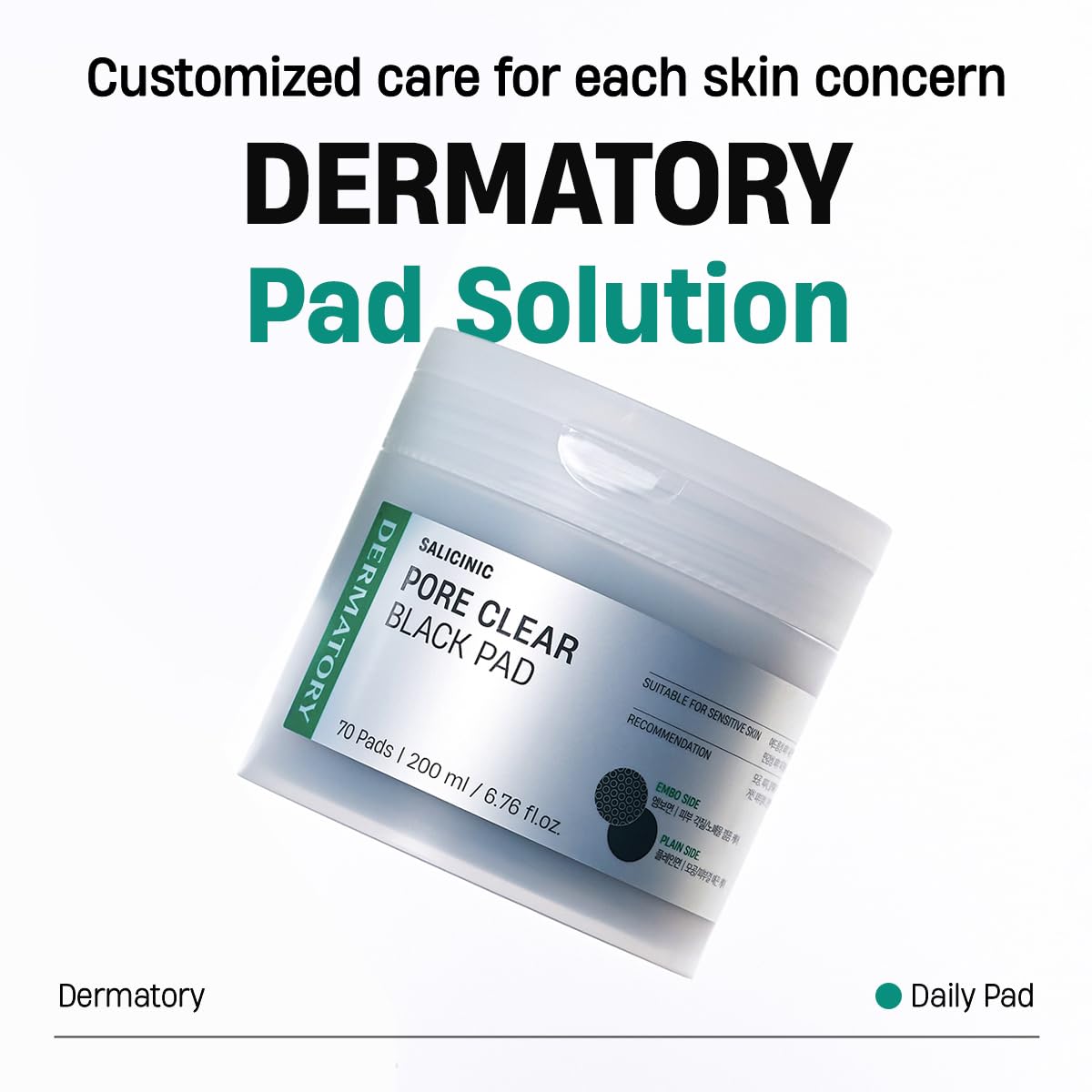 DERMATORY Salicinic Pore Clear Black Pad for Pore Refining with BHA Salicylic Acid, Infused with 5% Charcoal (in fabric only), Facial Exfoliant for Blackheads, Dual-Textured, Korean Skin Care - Image 7
