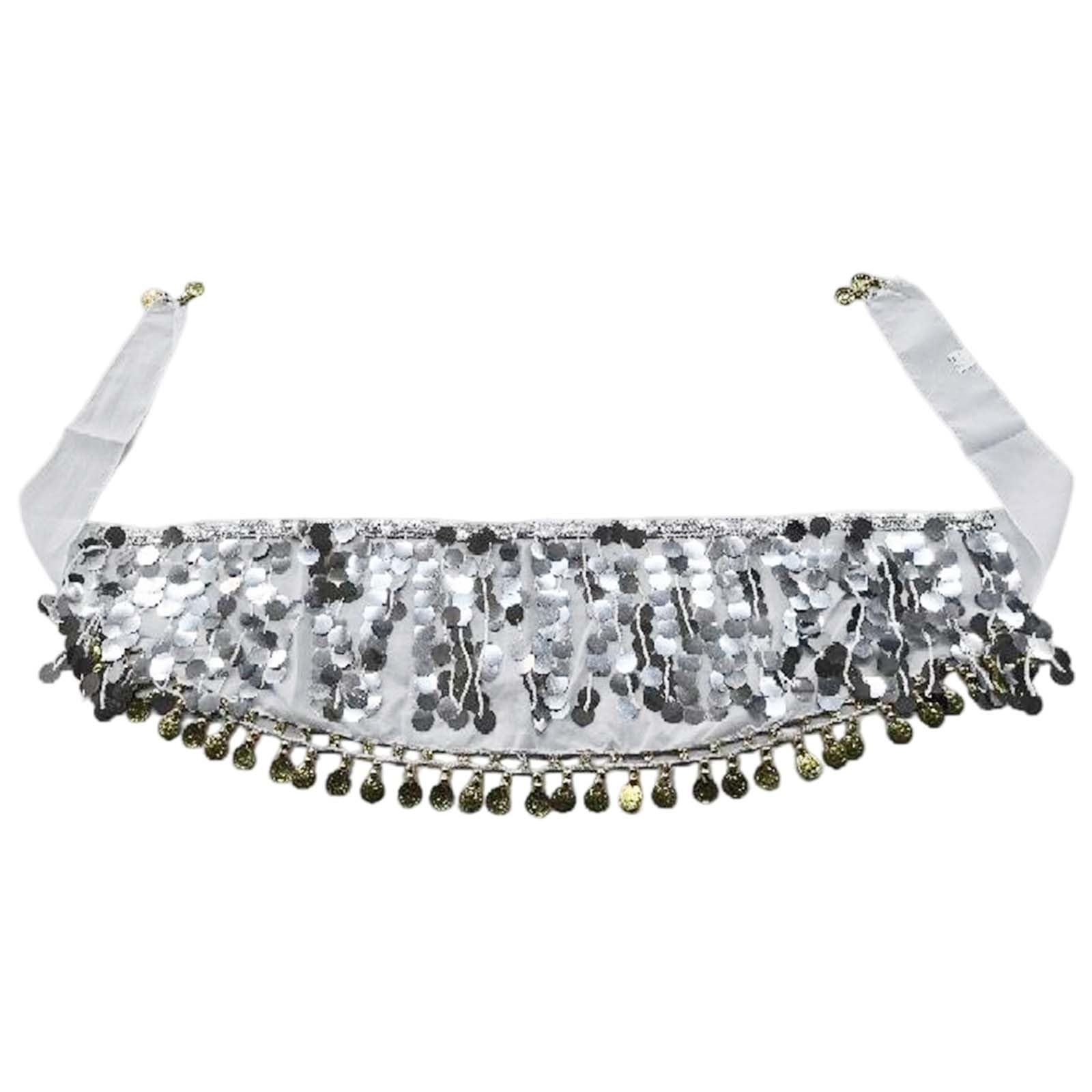 Women' Glitter Skirt, Exquisite Belly Dance Hip Scarf with for Carnival Dress, Rave Outfit, Christmas Sequin, Costumes