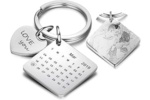 Personalized Calendar Photo Keychain | Custom Engraved Keyring