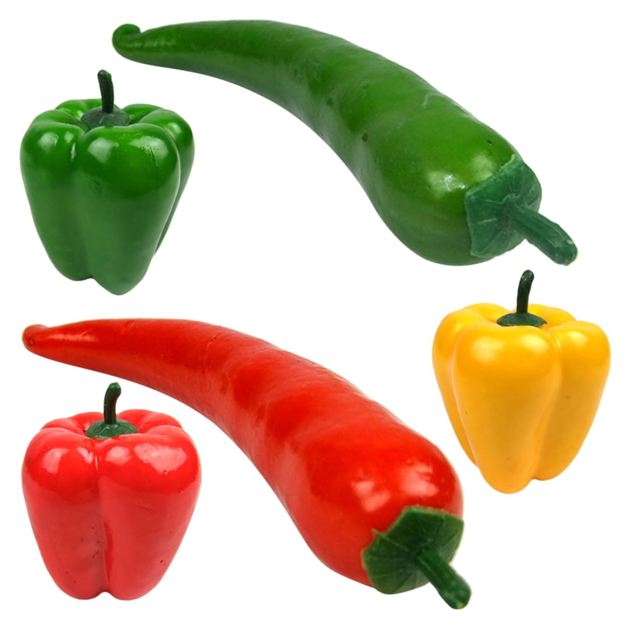 Cabilock 25 Pezzi Simulazione Peperone Modello Verdure Prop Modello Decorazione Falso Vegetale Modello Alimentare Prop Imitazione Peperoncino Peperoncino Simulato Giocattolo