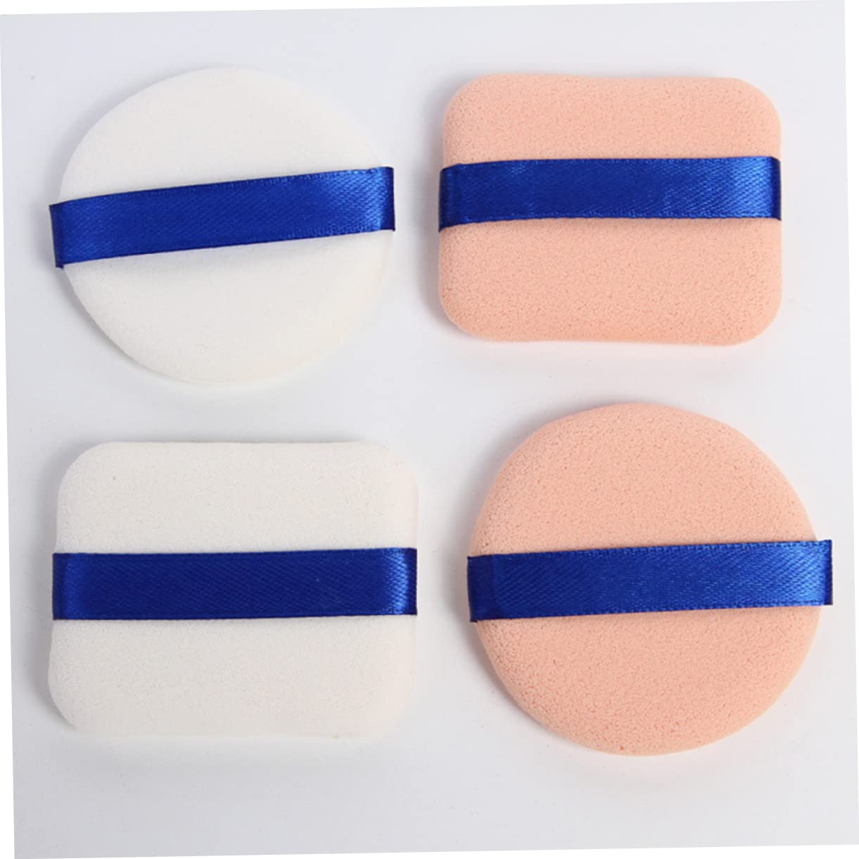 FRCOLOR 10PCS Dual Use Makeup Puff Square Round for Foundation Blush Concealer Wet Dry Application Easy to Clean Smooth Texture for Finish