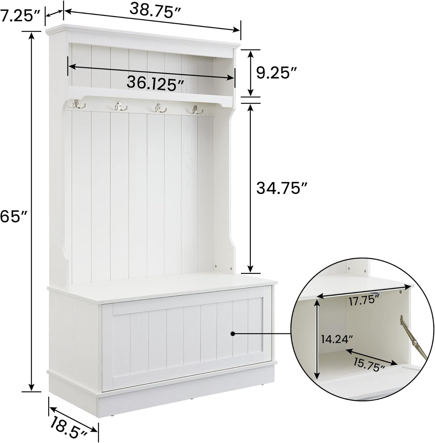 Buy GOOD & GRACIOUS Hall Tree Entryway Coat Rack with Storage Bench