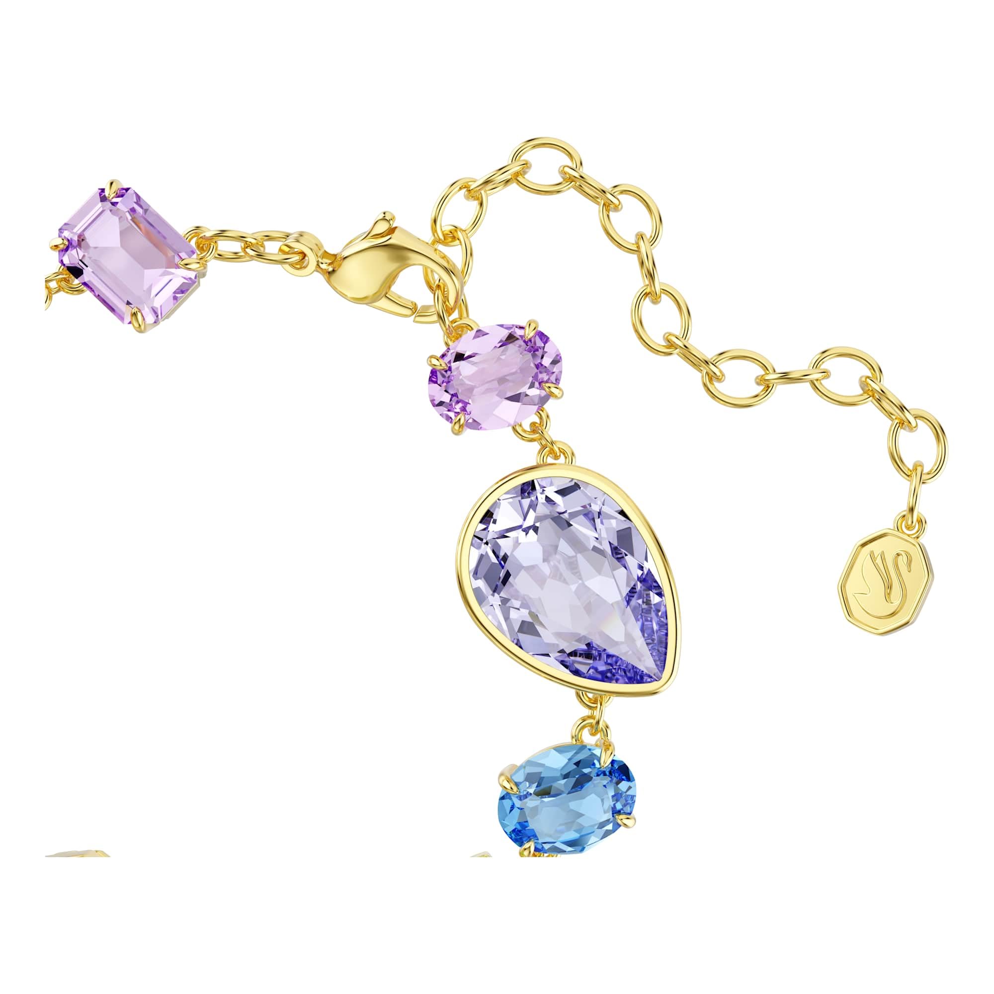 Swarovski Bransoletka Gema, Szlify różnorodne, Różnokolorowa, Powłoka w odcieniu złota