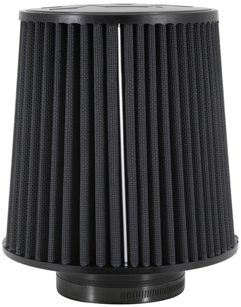 K&N Uniwersalny filtr powietrza zaciskowego: Wysoka wydajność, Premium, zmywalny, wymienny filtr: Średnica kołnierza: 10 cm, wysokość filtra: 20 cm, długość kołnierza: 3,5 cm, kształt: Okrągły stożkowy, RU-5171HBK