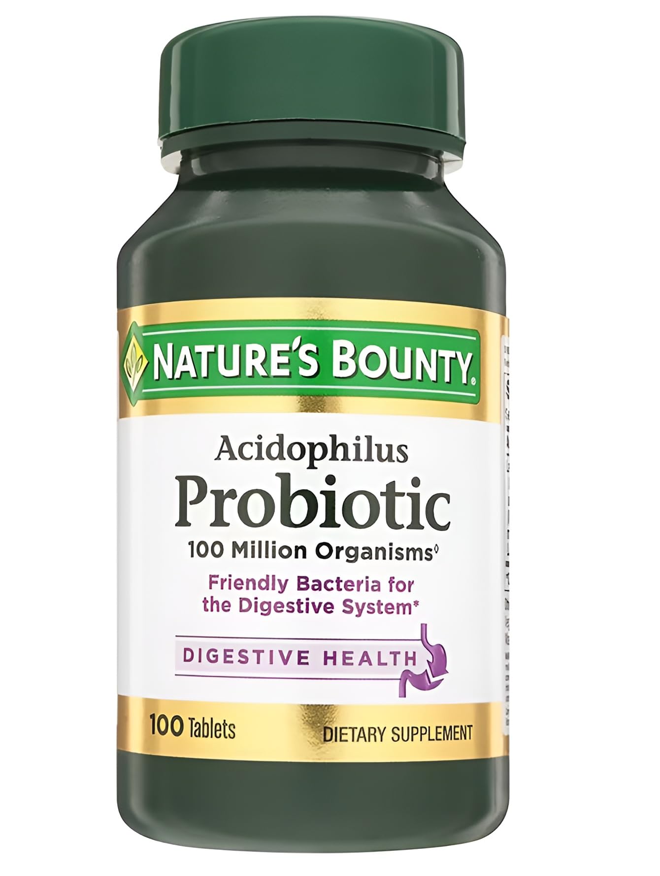 Probiotic Acidophilus Compatible with Nature's Bounty, with Friendly Bacteria, 100 Tablets, Gluten Free, Dairy Free