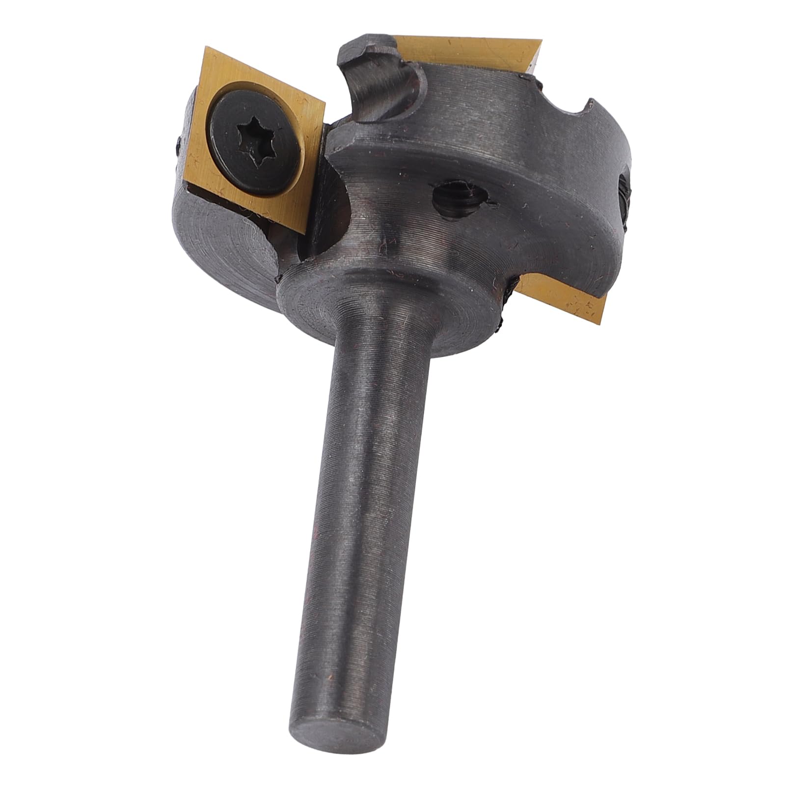 Oumefar Punta per Fresa per Appiattire Lastra, Gambo da 1/4", Diametro di Taglio 1 3/8", Legno Duro, Rivestimento ATS, Punta per Piallatrice per Superficie Spoilboard, per Sughero
