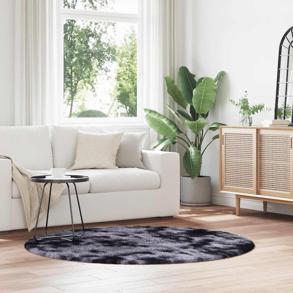 Tappeto Shaggy Pelo Lungo NAVARRA Grigio Scuro 160x160 cm