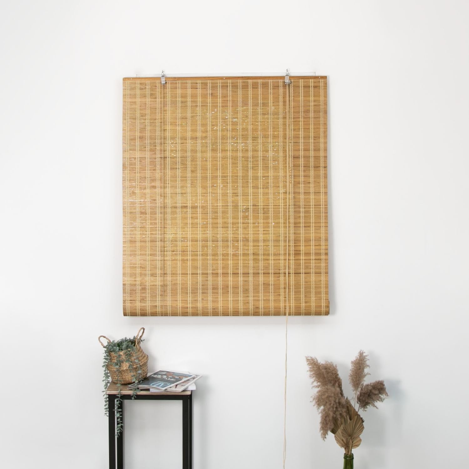 MADECOSTORE Roll'up Bambou Fines Lattes pour intérieur et extérieur - Teck - L120 x H250cm