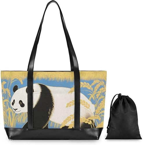 Miniatura 2 de Golden Crops Panda Portable laptop bag 14 inch with zipper carry on tote bag for work with diaper estuche para laptop 14 pulgadas