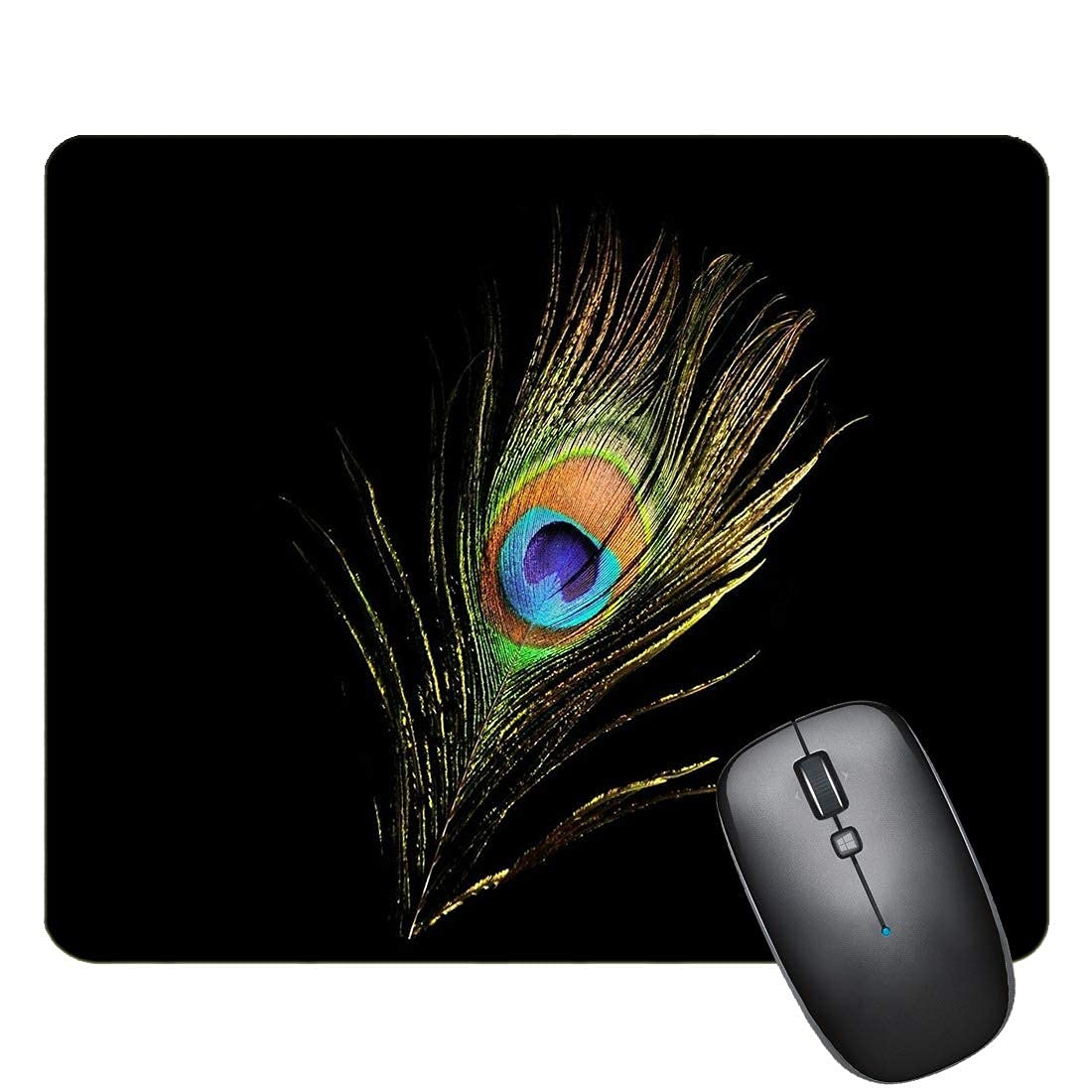 ZORI Peacock Feather Gaming Mouse Pad for Computer Laptop PC| Work from Home/Office | Elegant Look |Anti-Skid, Anti-Slip, Rubber Base (MORPANKH_01)-image-15