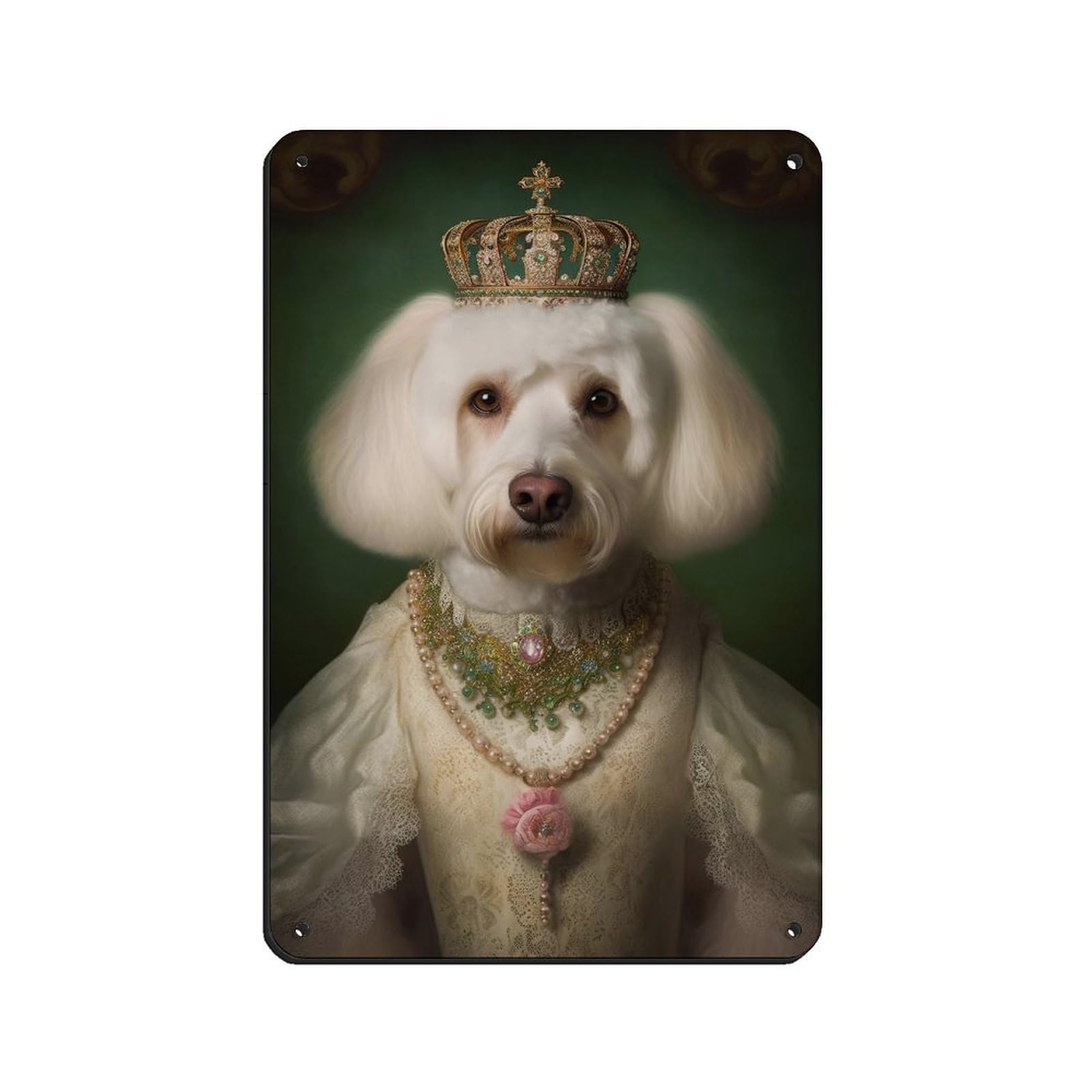 Victorian Dog Queen Painting Poster Retro Poster Metal Tin Sign Chic Art Retro Iron Painting Bar People Cave Cafe Family Garage Poster Wall Decoration 8x12inch(20x30cm)