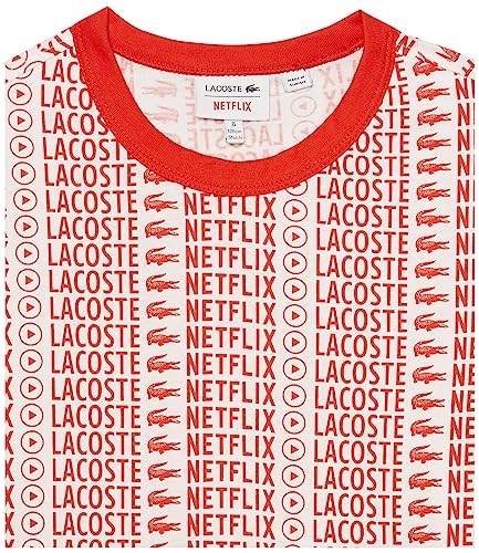 Image of Lacoste Girls' Kid's Short Sleeve Netflix Graphic Tee Shirt