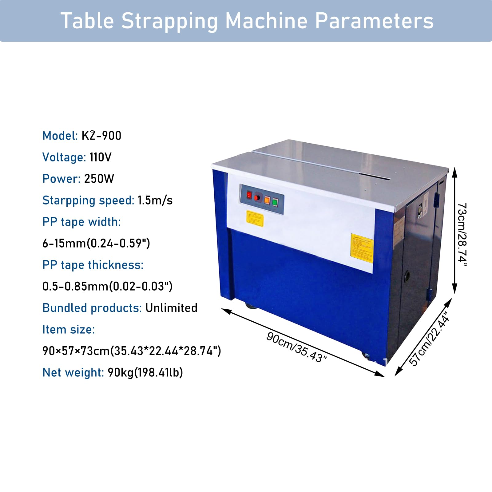 INTSUPERMAI Semi-Automatic Strapping Machine KZ-900 Top Strapping Machine Table Banding Machine Electric Strapping Machine for Banding 110V
