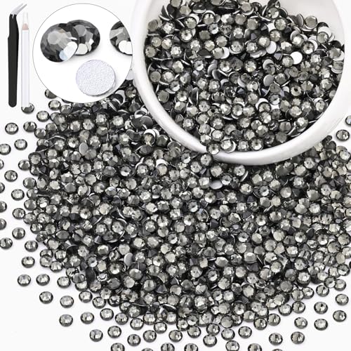 Image of 3000PCS SS20 /5mm Crystal Glass Rhinestones for Bedazzling (Black Diamond) | Flatback Rhinestones for Crafting DIY Nail Art Makeup Decoration, Gems Diomand Charms for Tumbler Shoes Clothing Mug