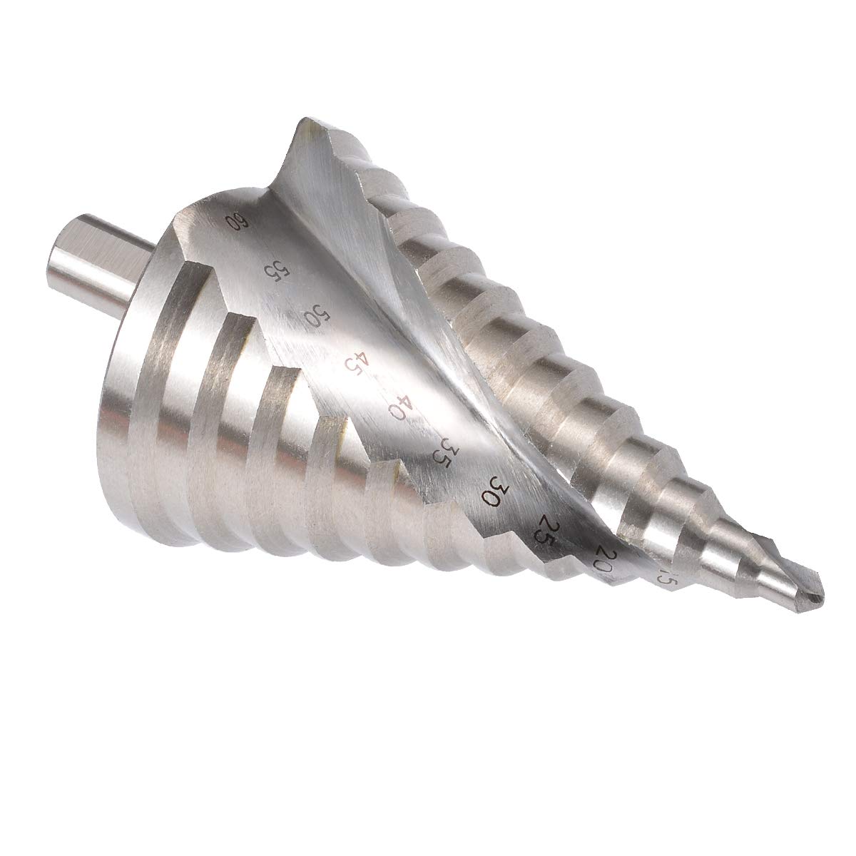 KATUR Wiertło stopniowe, 2 duże wiertła spiralne HSS krok trzpień trójstronny do cięcia otworów na metalowym drewnie, 6 mm do 60 mm łącznie 12 stopni rozmiarów