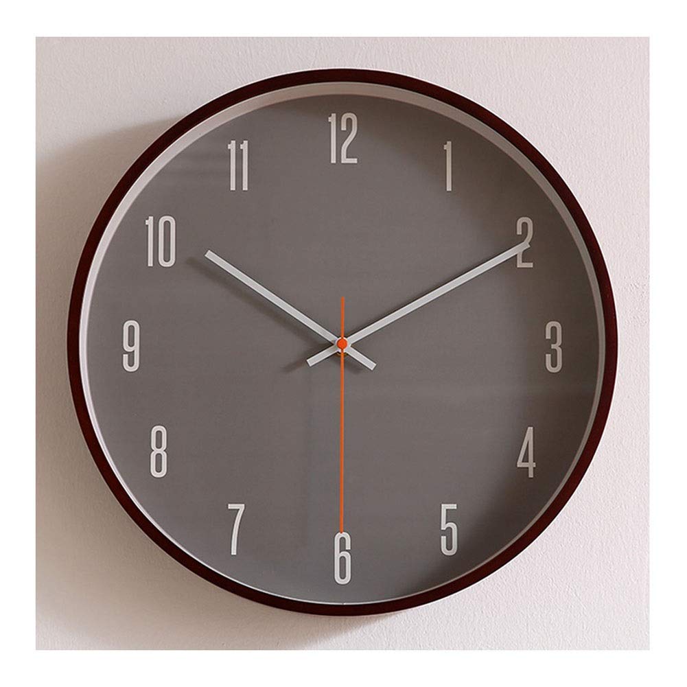 *Modern Wall Clock Wall Clocks AA Battery Operated Silent Non Ticking Simple Nordic Decorative for Living Room Bedroom Kitchen Woood Frame *Mute (Color : D)