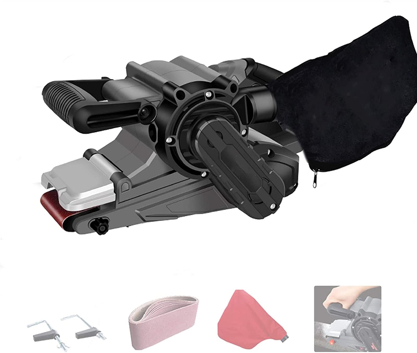 Ponceuse à Bande électrique - Vitesse Variable - 1200W - Bande Abrasive 76x533mm pour dérouillage, décapage Peinture et Polissage