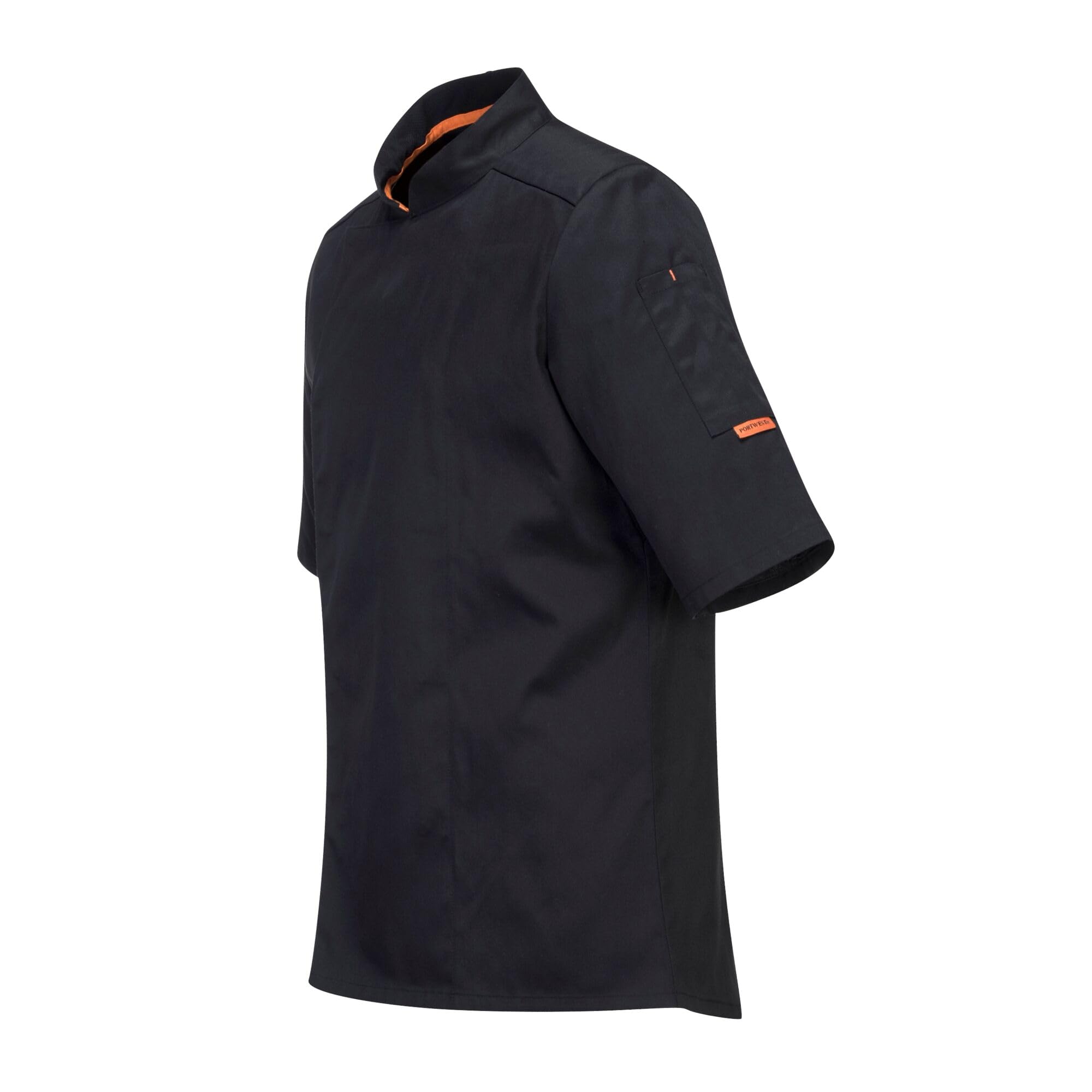 Portwest C738 MeshAir Pro S/S Szefa Kuchni Bluza, Regularny, Rozmiar 2XL, Czarny