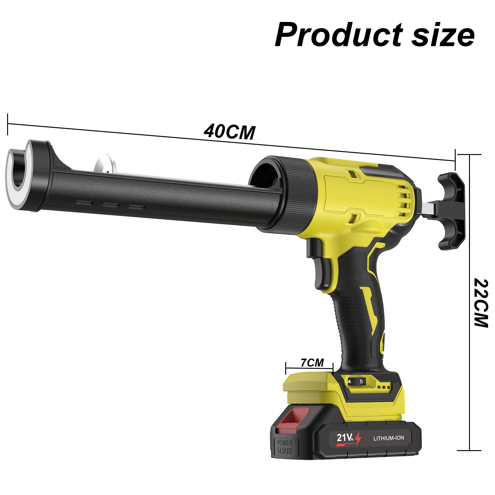 Rociador de kit de batería, compatible con baterías Makita 18 V, pistola de cartucho eléctrico, con 6 velocidades ajustables, luz LED, pistola de silicona para sellado, masilla (sin amarillo batería)