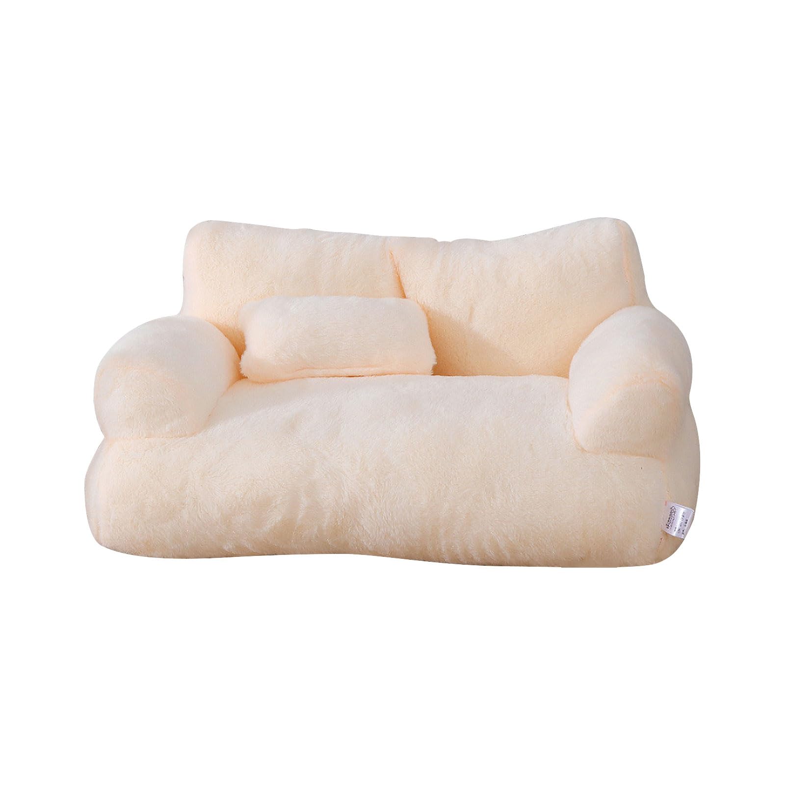 ESYAMIPET Pet Sofa Bed, Cat Kennel Dog Kennel, Removable and Washable Cat Bed for Medium and Small Cats and Dogs, Non-Slip Bottom, Durable Dog Bed, Fluffy Cat Sofa, 75 X 51 X 29CM (Beige)