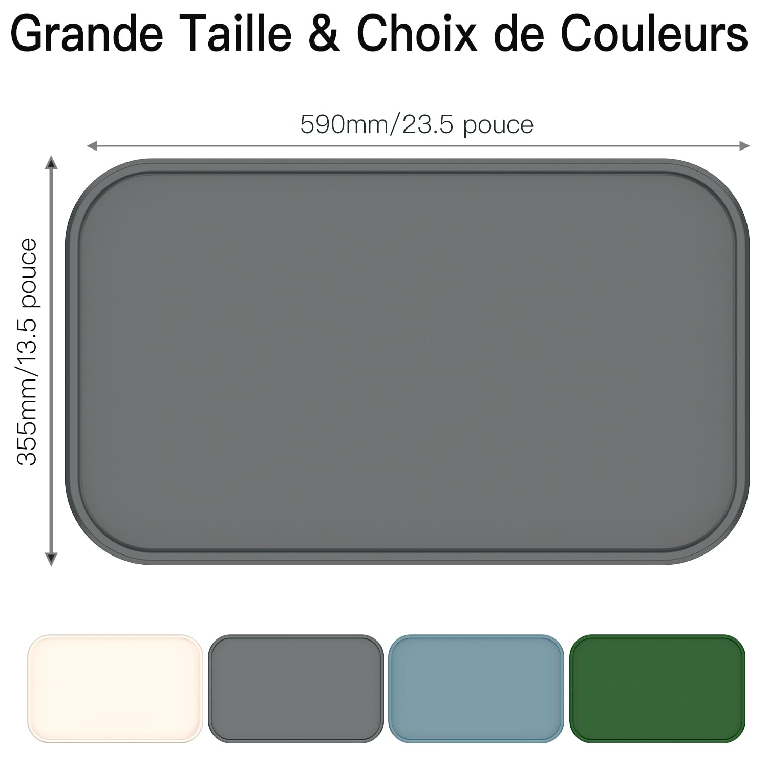 Tapis Gamelle Chien et Chat [Anti-déformation],Imperméable Tapis Gamelle Chat pour Gamelles de Nourriture et d’Eau,Base Antidérapants,Tapis Silicone sans BPA &Passe au Lave-Vaisselle(Gris)