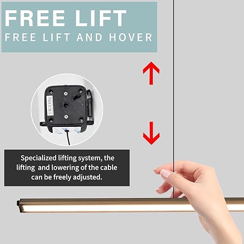 Miniatura 2 de PinRight Lámpara colgante LED para isla de cocina, colgante lineal, 37.9 pulgadas de elevación libre y flotante, moderna lámpara de restaurante