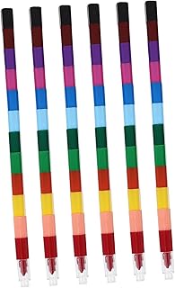 Toyvian 60 Peças De Giz De Cera Para Pintura E Costura Lembrancinhas De Arco-Íris Lápis De Arco-Íris Giz De Cera Empilhável Para Crianças Giz De Cera Brilhante Empilhamento De Giz De