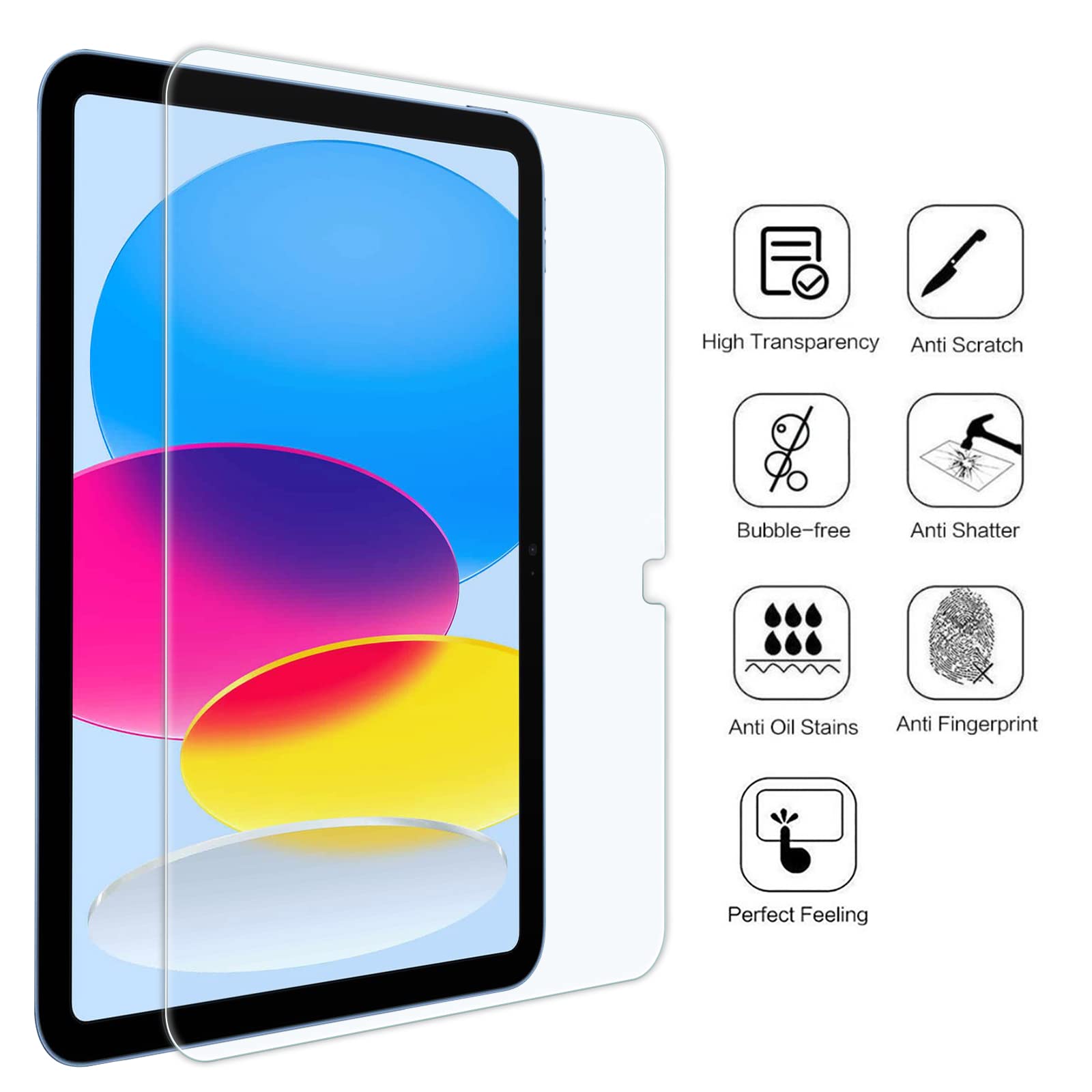 SMARTDEVIL 2 Stuks Screenprotectors Voor iPad 11e/10e Gen. 10,9 Inch (2025/ 2022, A16/A14) – Gehard Glas, 9H Hardheid, Bubbelsvrij, Krasbestendig, Eenvoudige Installatie