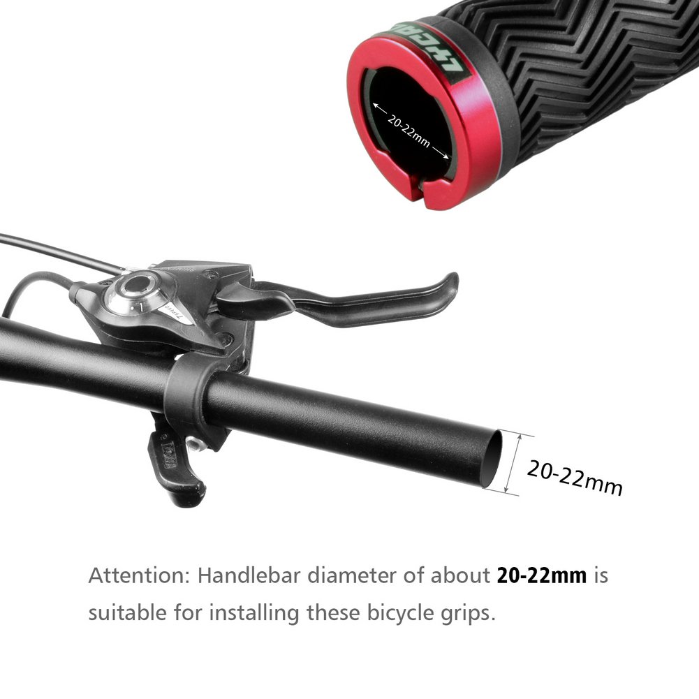 Poignées De Vélo Ergonomiques LYCAON Avec Embouts Aluminium - Antidérapantes Pour VTT, BMX, Mountain Bike, Scooter