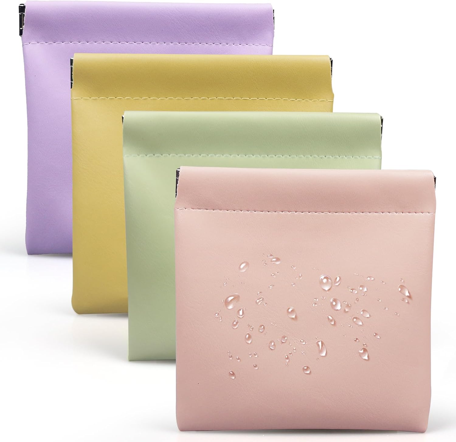 Small snap closure pouches for organizing cosmetics and accessories