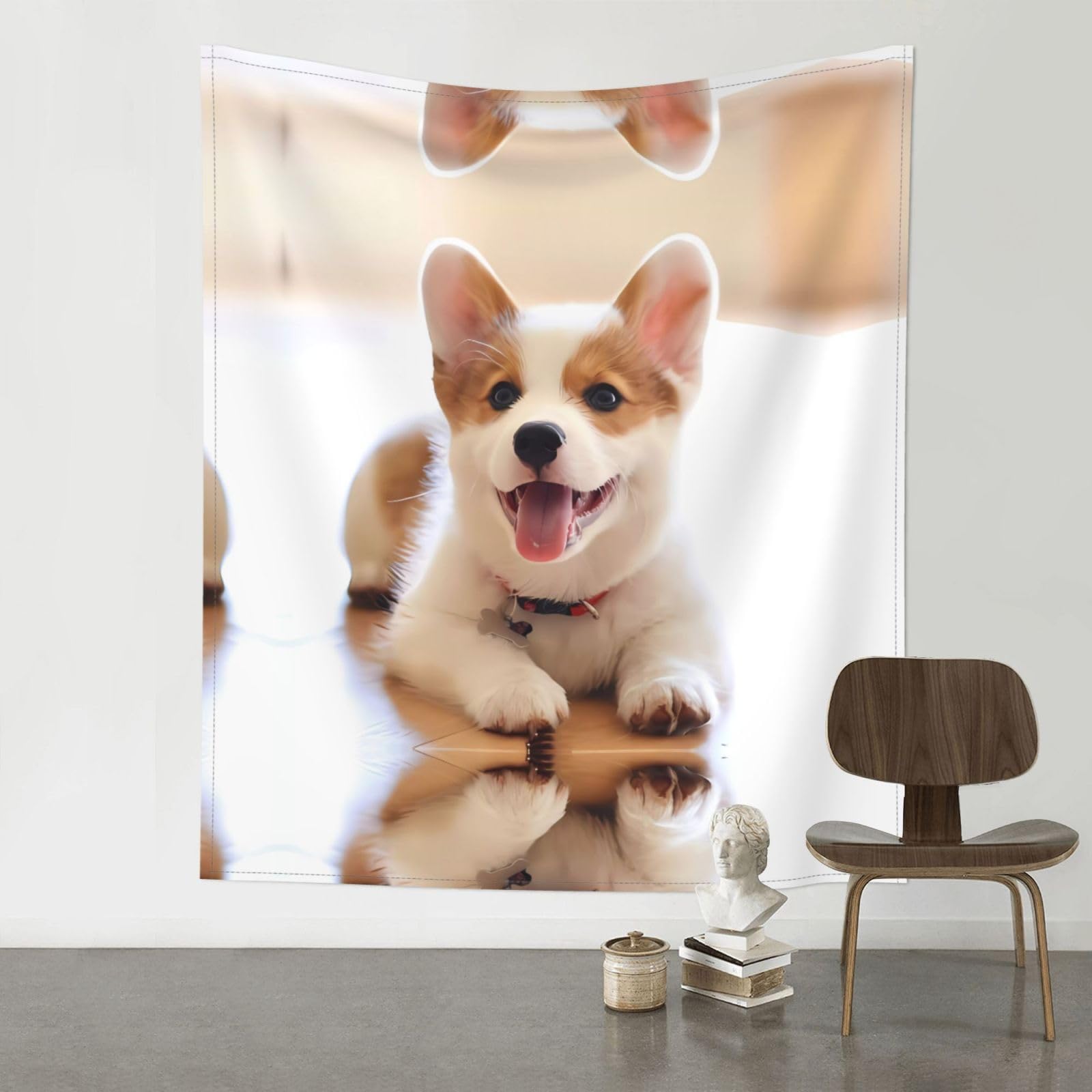 HJFCZH Dog Prints 60x51in Wall Tapestry Bohemian Throw - Dorm Decor, Beach Blanket, Sofa Cover & Unique Gift