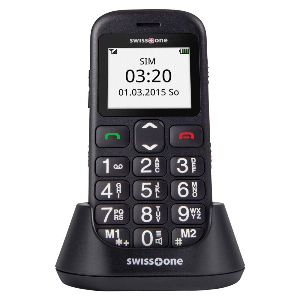swisstone BBM 320c - GSM- All Carriers 1 GB Mobiltelefon mit großem beleuchtetem Farbdisplay, schwarz